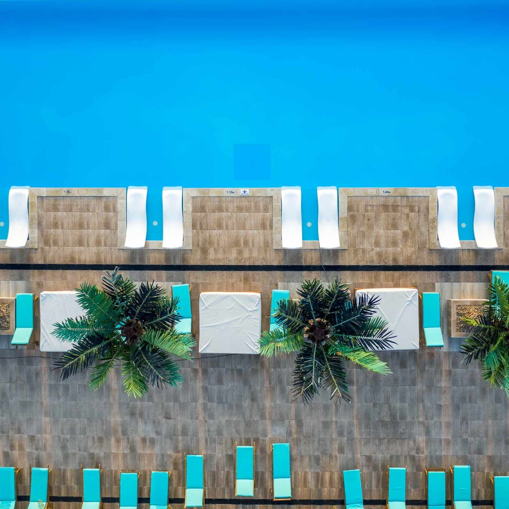 Ariel view of pool deck