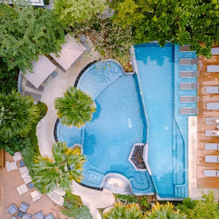 Arial view of a stunning commercial pool