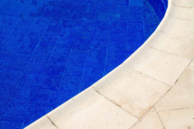 Decorative concrete on a pool deck